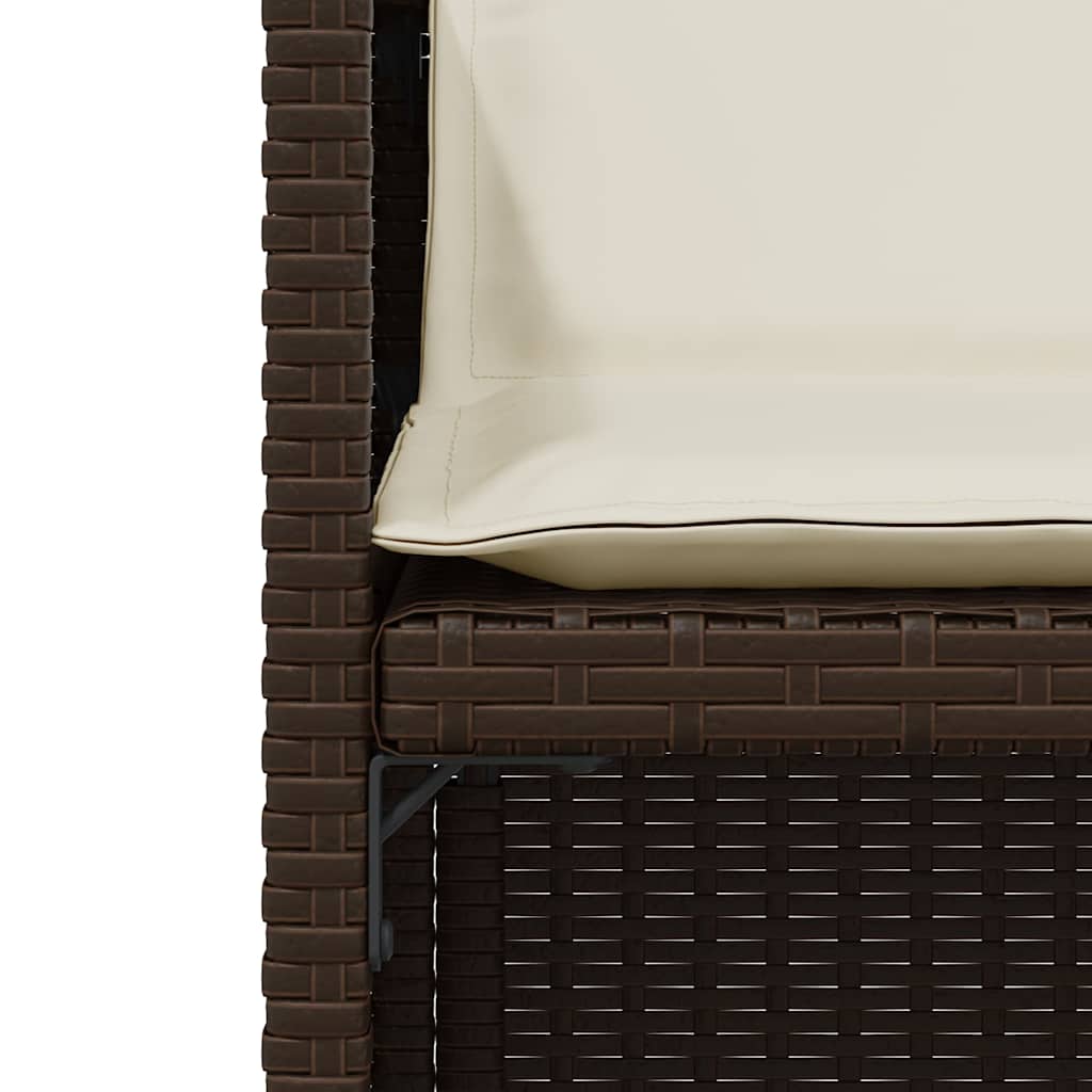 3 részes barna polyrattan bisztrógarnitúra párnákkal