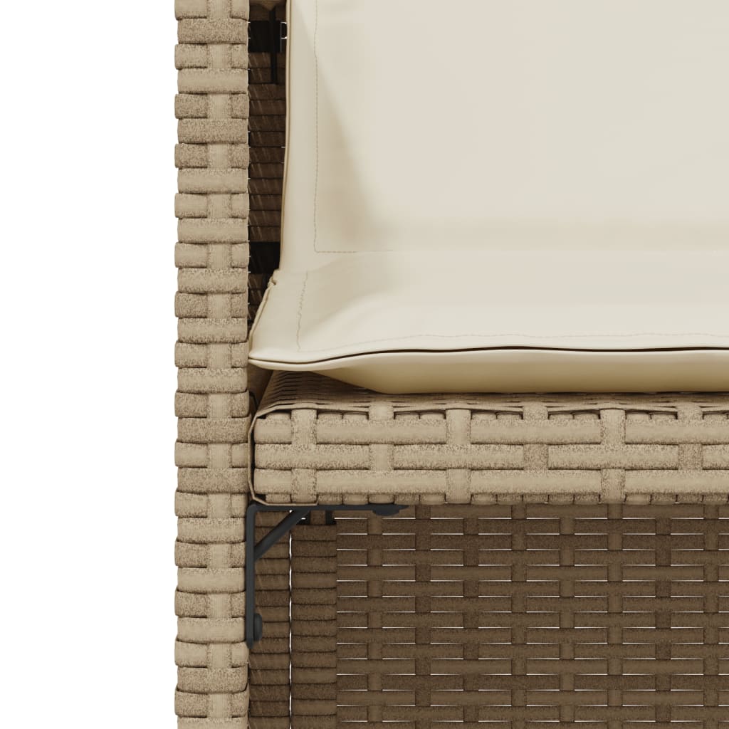 3 részes bézs polyrattan bisztrógarnitúra párnával