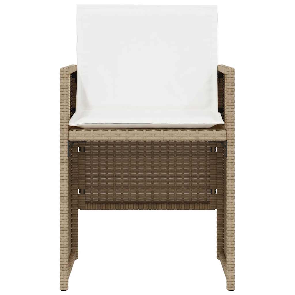 3 részes bézs polyrattan bisztrógarnitúra párnával