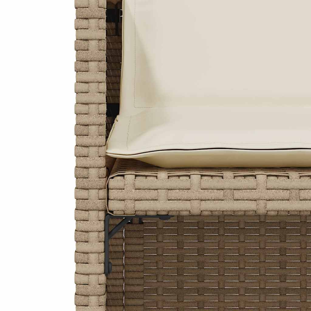 3 részes bézs polyrattan bisztrógarnitúra párnával