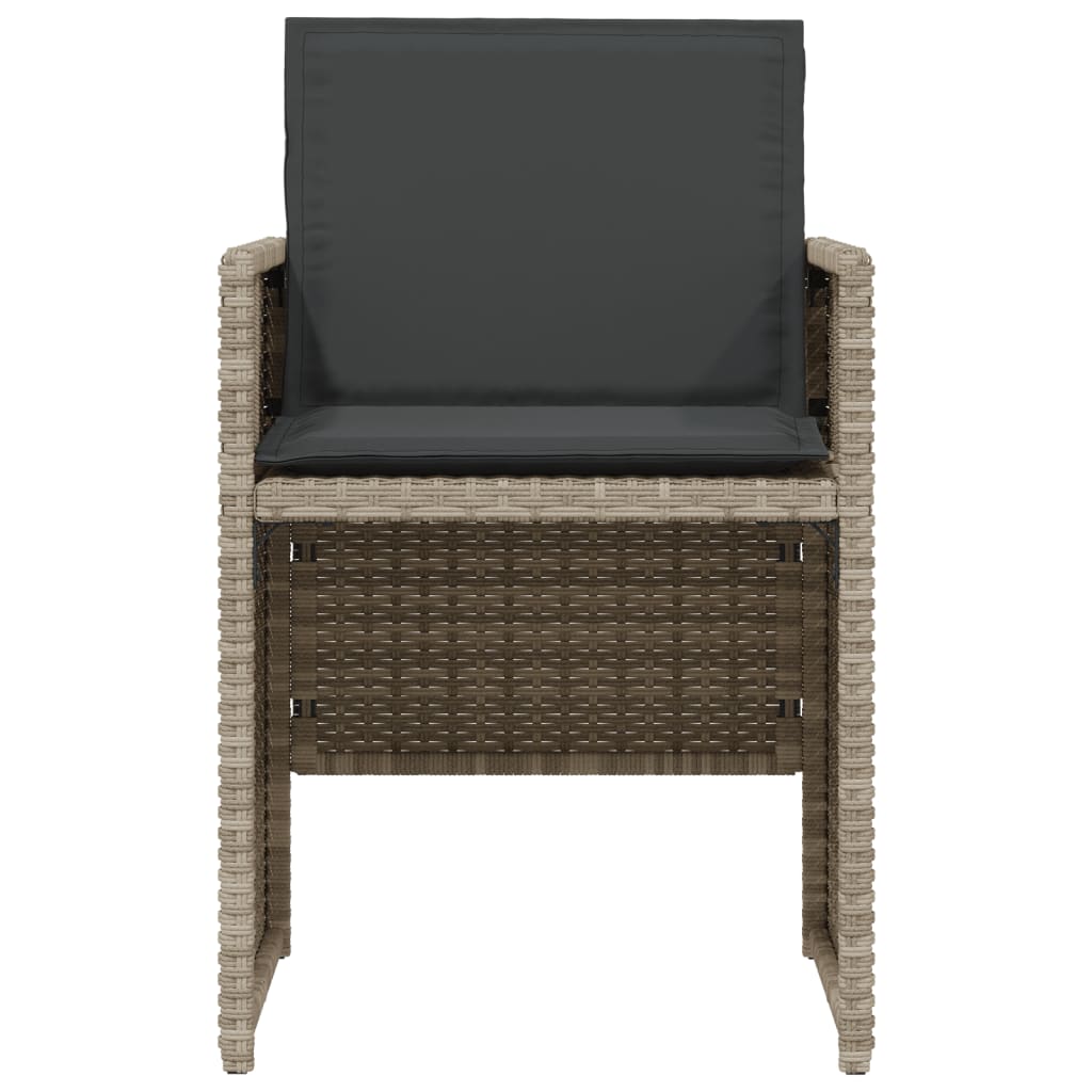3 részes világosszürke polyrattan bisztrógarnitúra párnákkal