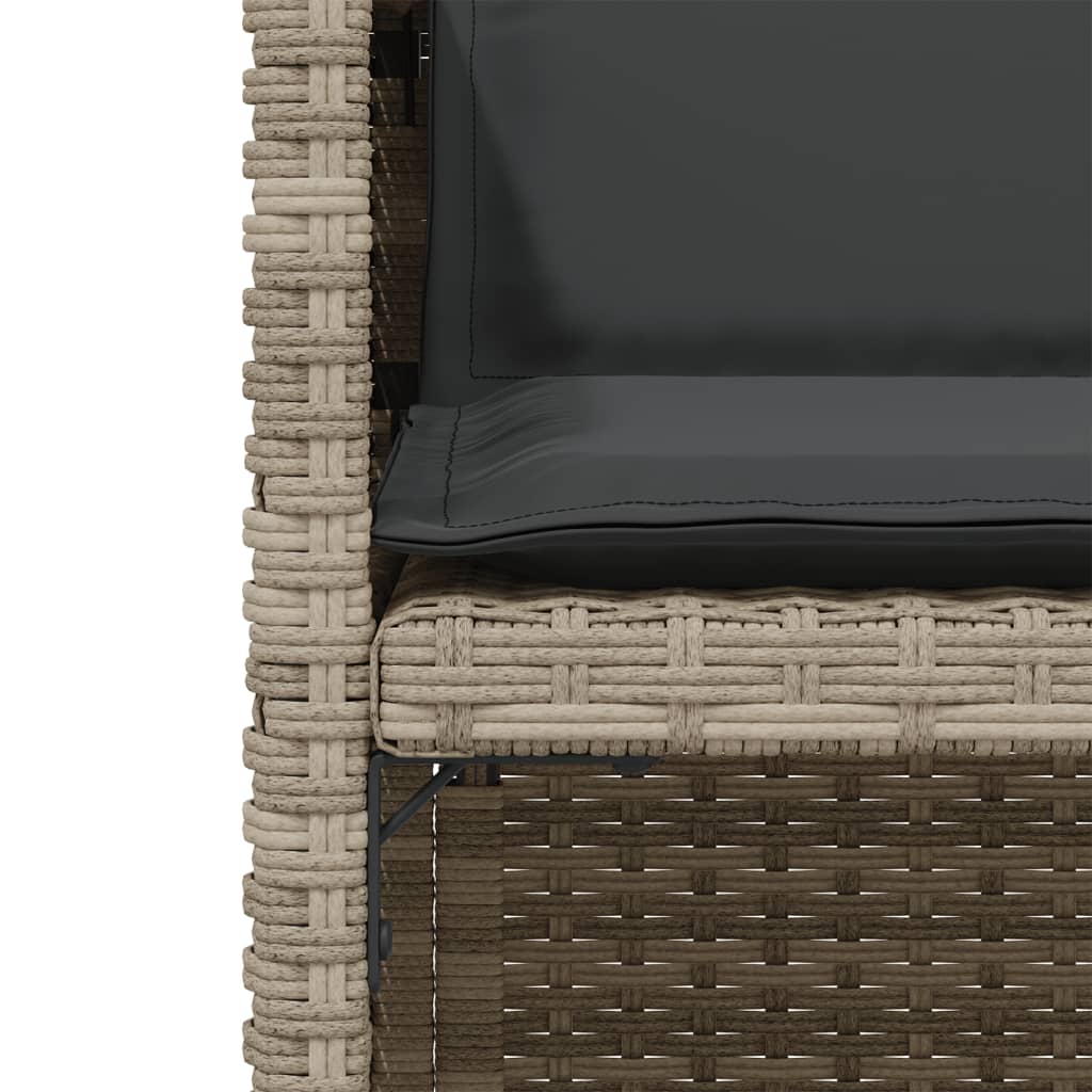 3 részes világosszürke polyrattan bisztrógarnitúra párnákkal