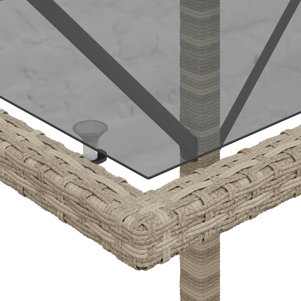 3 részes világosszürke polyrattan bisztrógarnitúra párnákkal