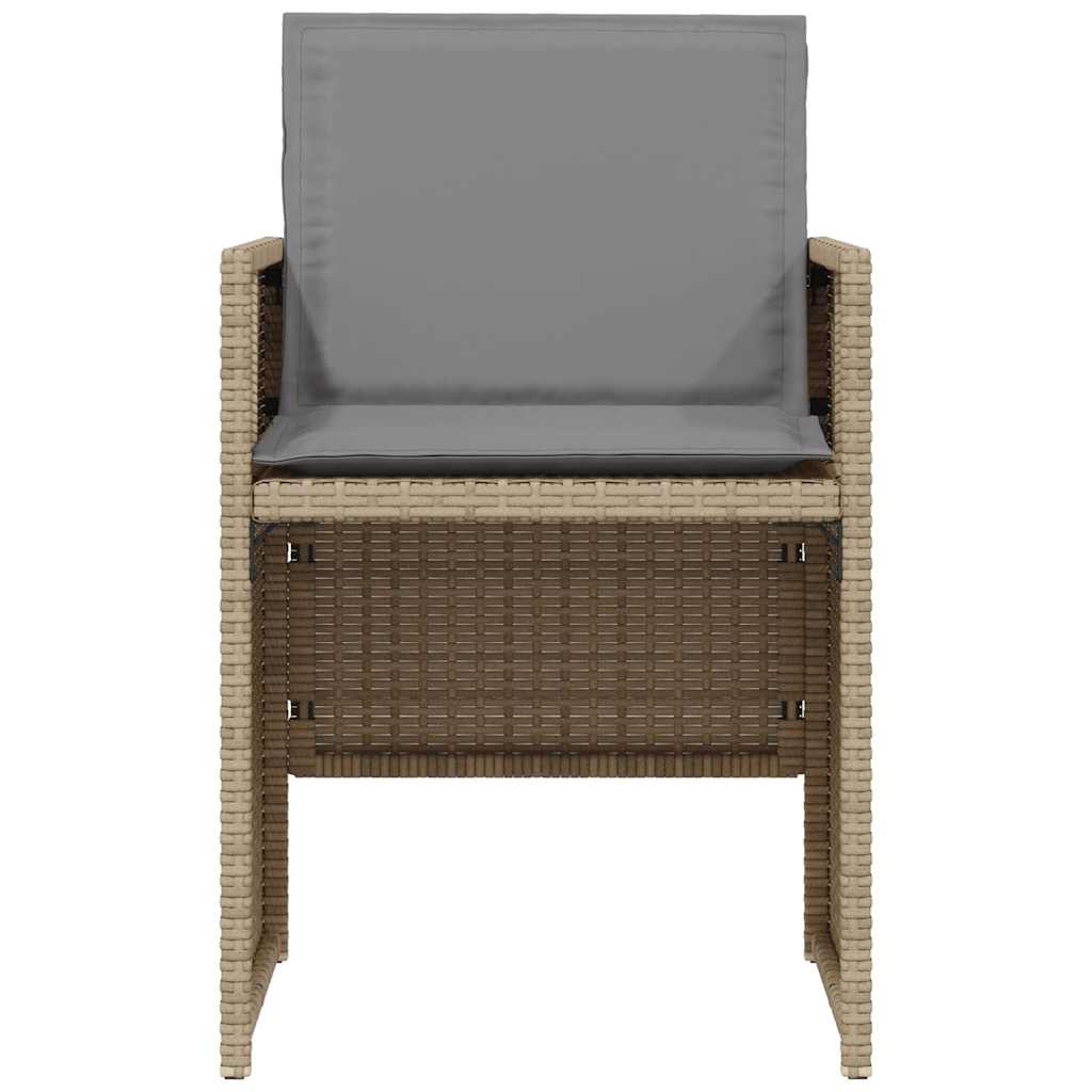 3 részes vegyes bézs polyrattan bisztrógarnitúra párnákkal