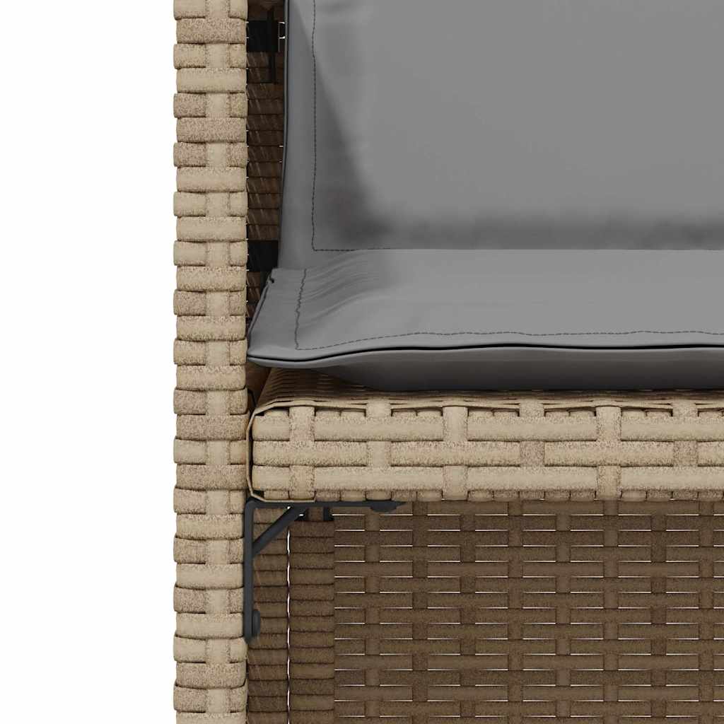 3 részes vegyes bézs polyrattan bisztrógarnitúra párnákkal