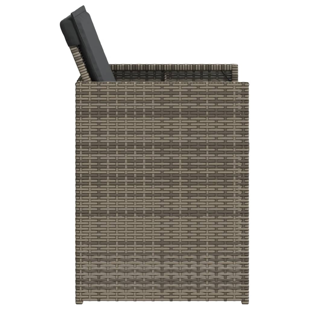 5 részes szürke polyrattan kerti étkezőgarnitúra párnával