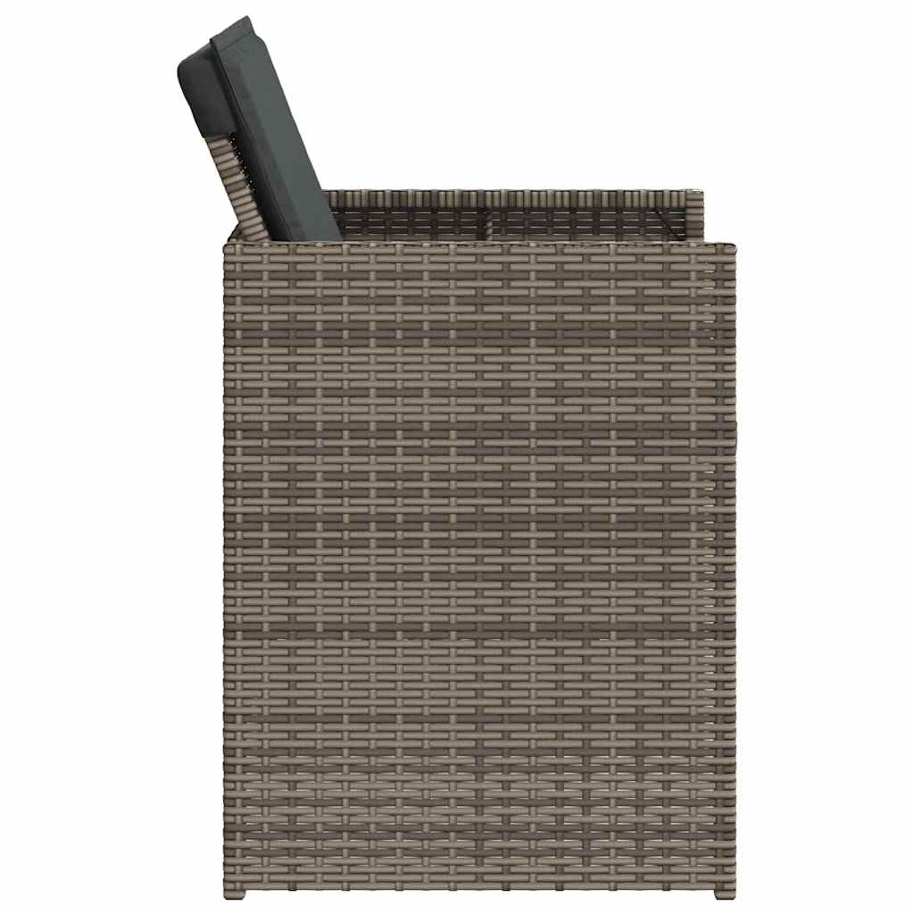 5 részes szürke polyrattan kerti étkezőgarnitúra párnával