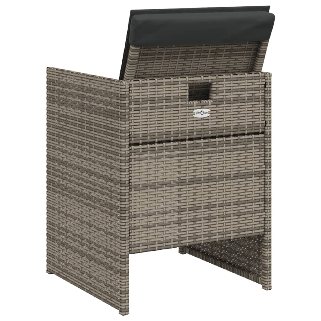 5 részes szürke polyrattan kerti étkezőgarnitúra párnával