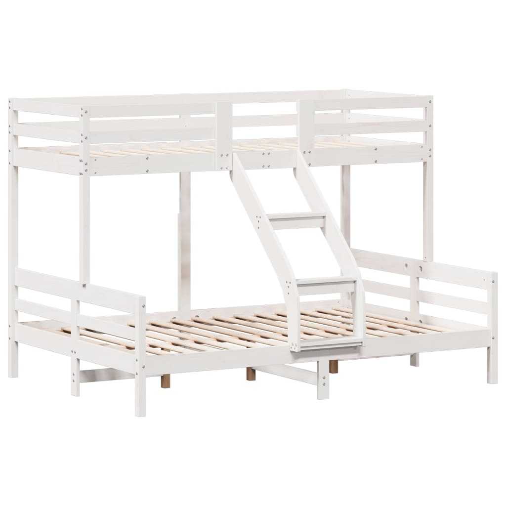 fehér tömör fenyőfa emeletes ágy 80 x 200/140 x 200 cm