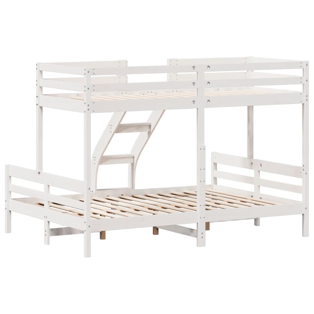fehér tömör fenyőfa emeletes ágy 80 x 200/140 x 200 cm
