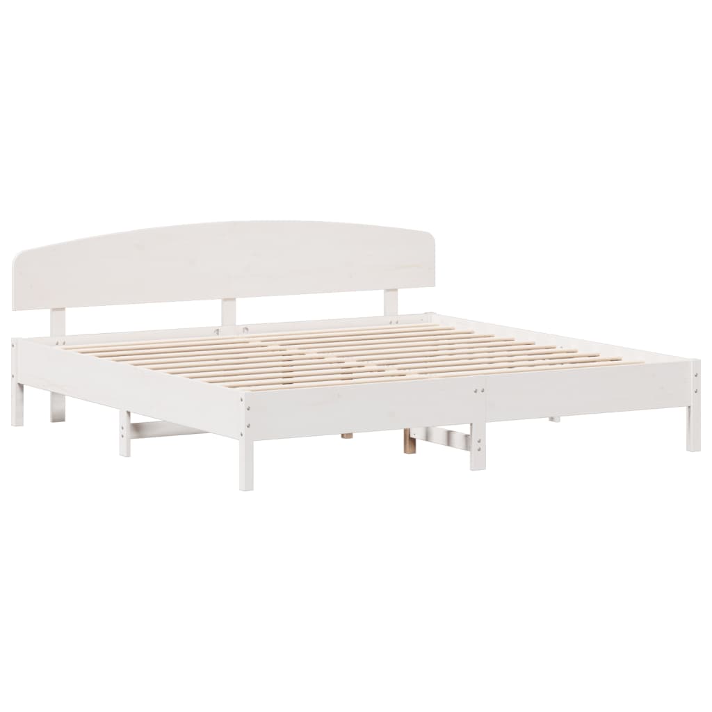fehér tömör fenyőfa ágy matrac nélkül 200 x 200 cm