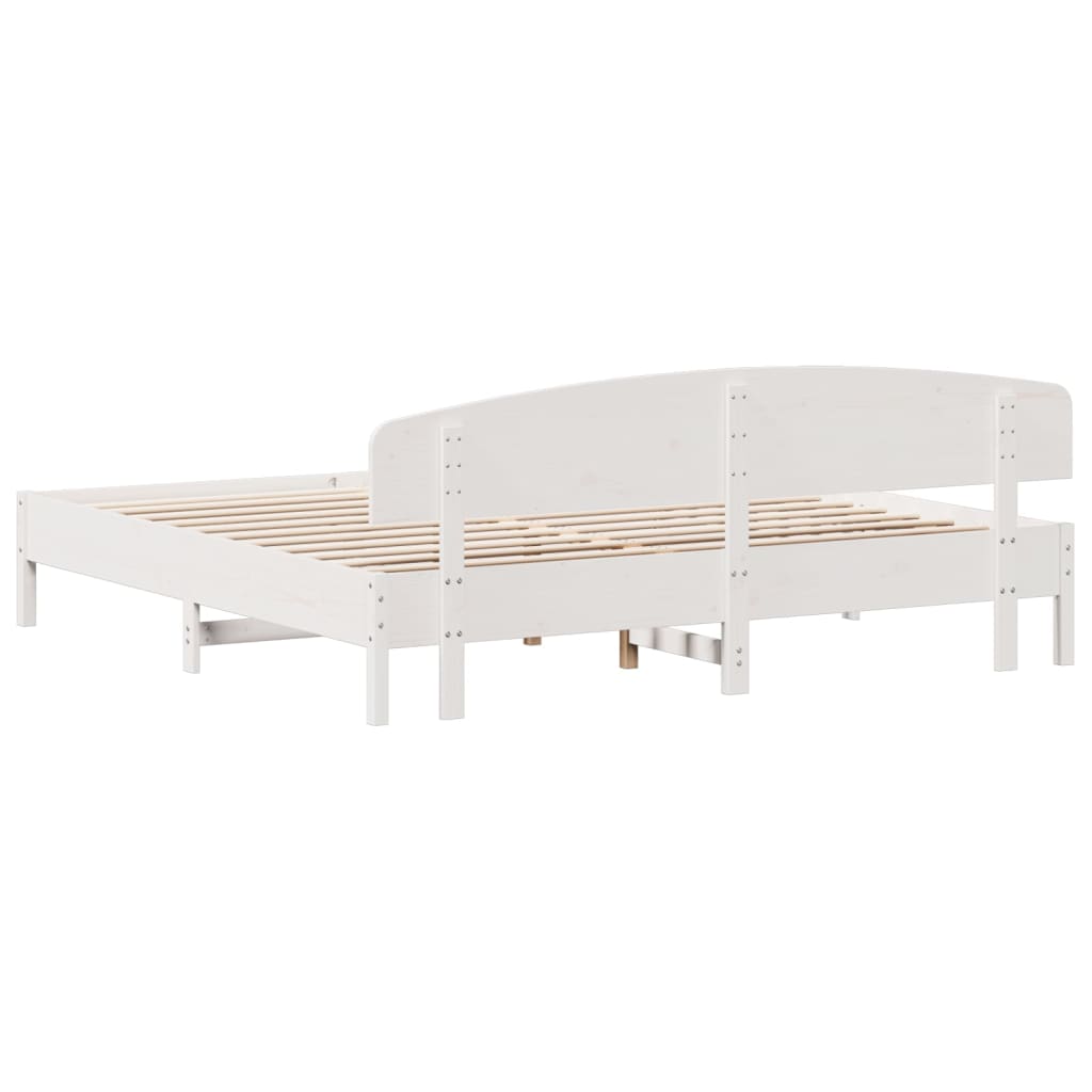 fehér tömör fenyőfa ágy matrac nélkül 200 x 200 cm