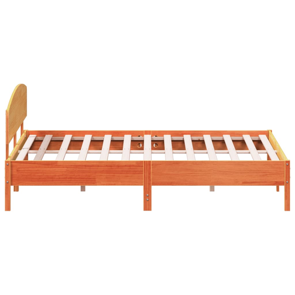 viaszbarna tömör fenyőfa ágy matrac nélkül 200 x 200 cm