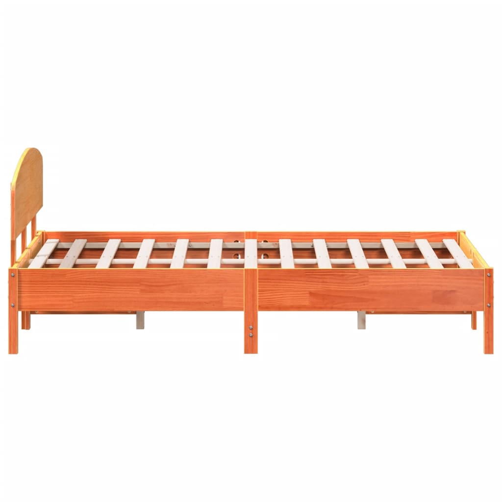 viaszbarna tömör fenyőfa ágy matrac nélkül 120 x 200 cm