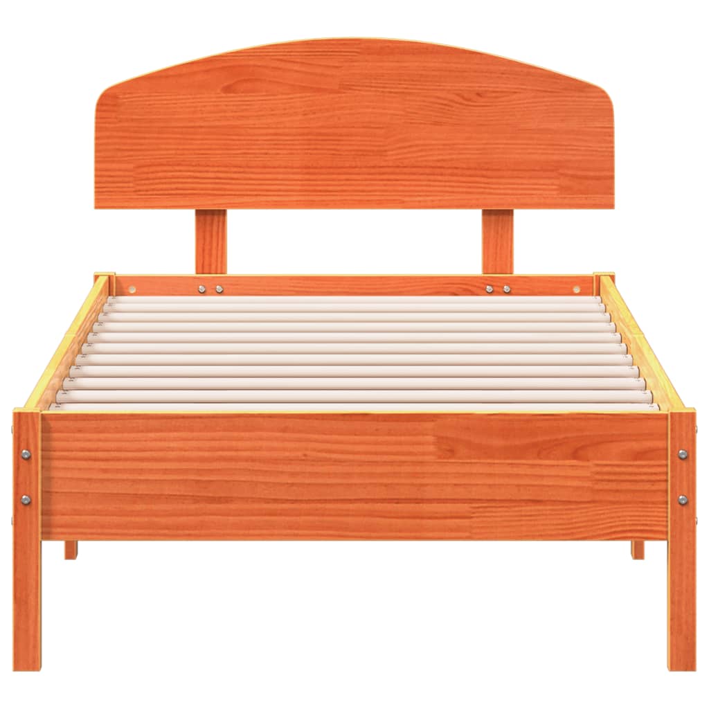 viaszbarna tömör fenyőfa ágy matrac nélkül 100 x 200 cm