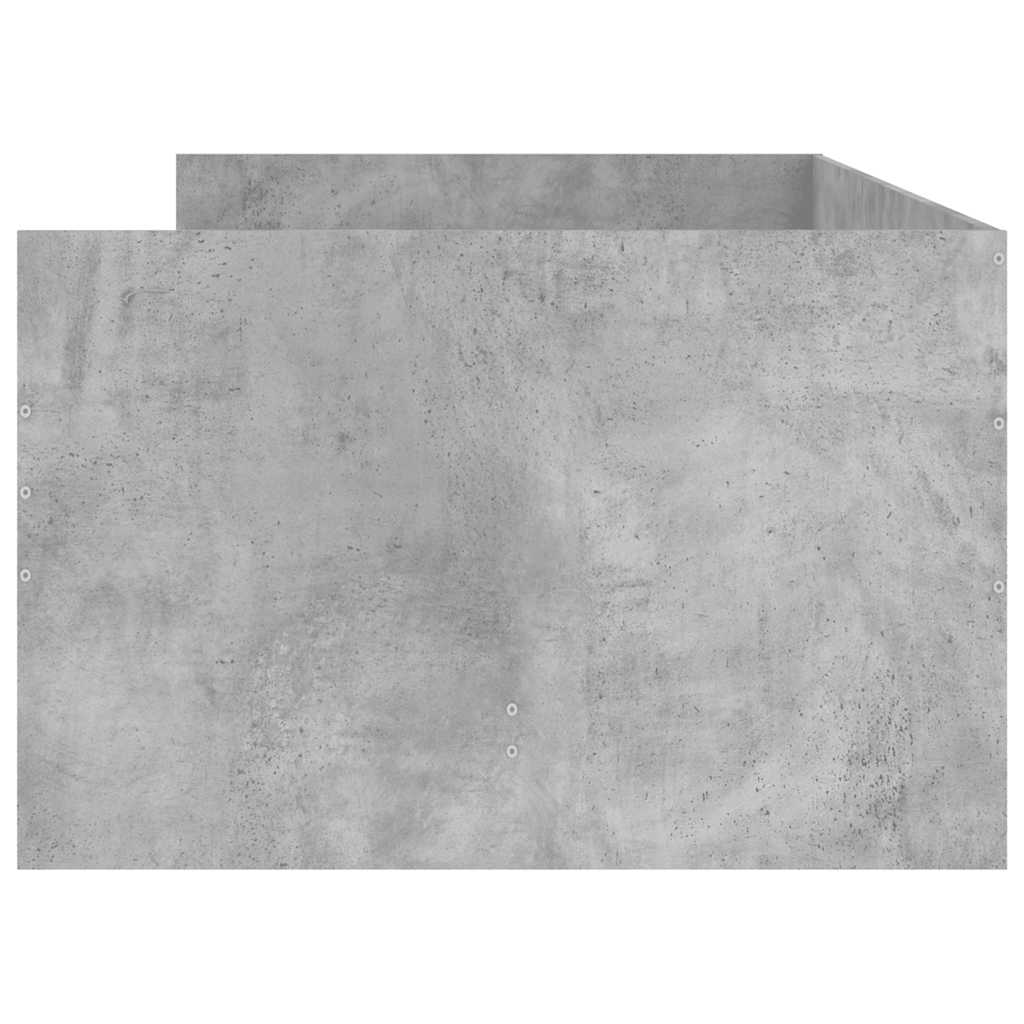 betonszürke ágykeret fiókokkal 90x190 cm