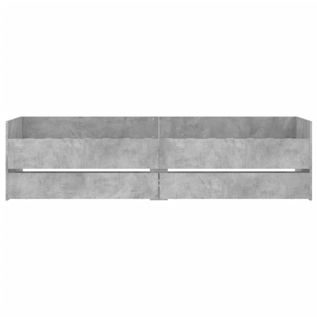 betonszürke kisméretű egyszemélyes ágykeret 75 x 190 cm