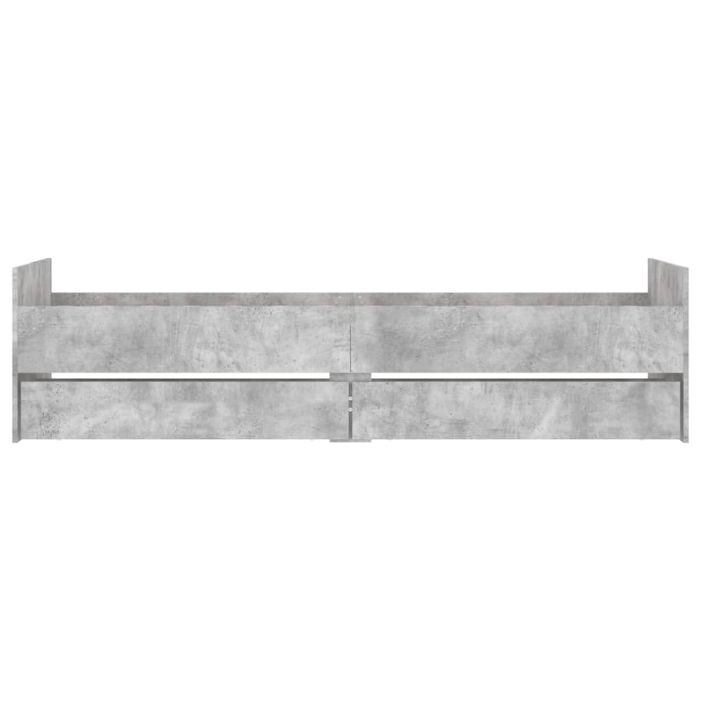 betonszürke kisméretű egyszemélyes ágykeret 75 x 190 cm