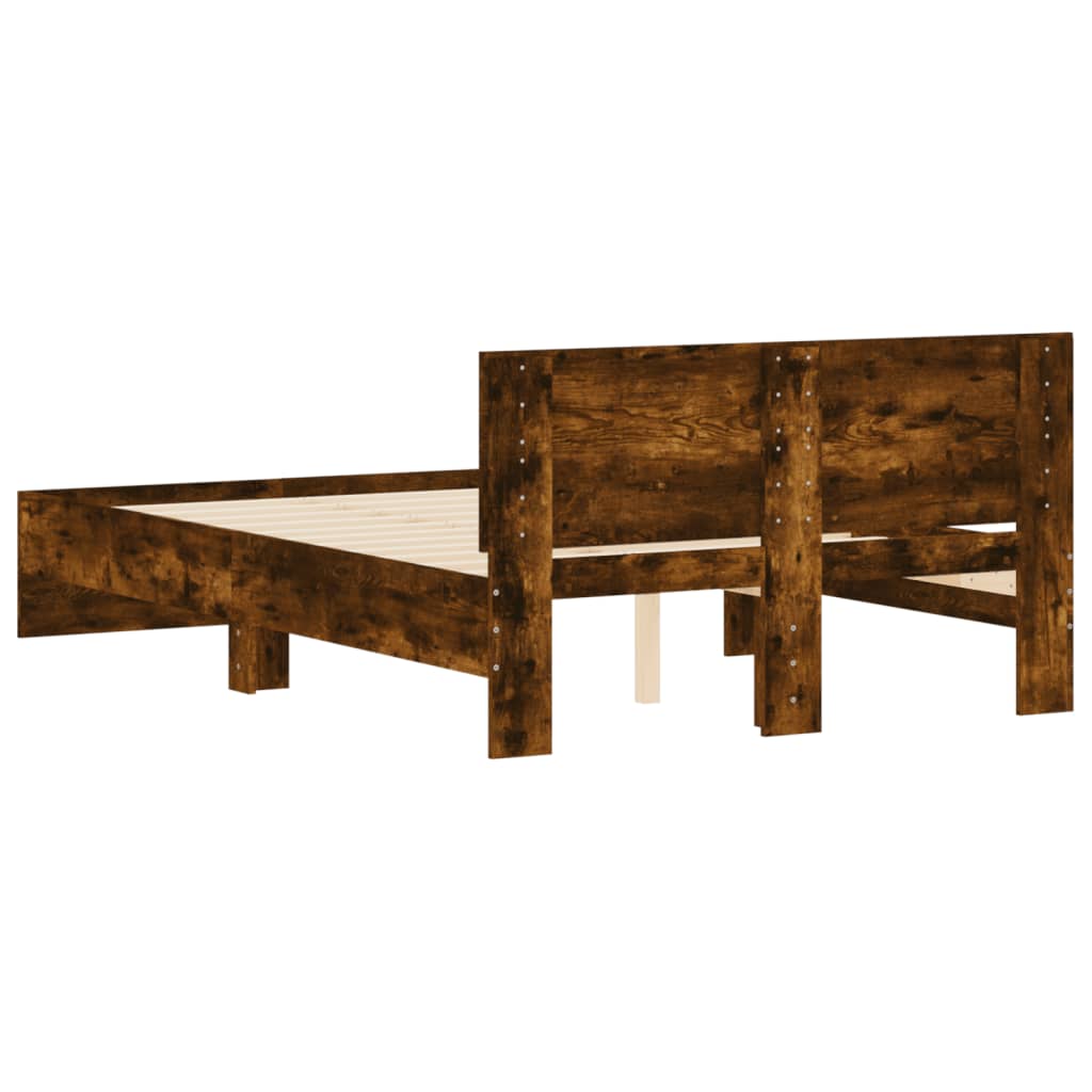füstös tölgy színű ágykeret fejtámlával 120 x 200 cm