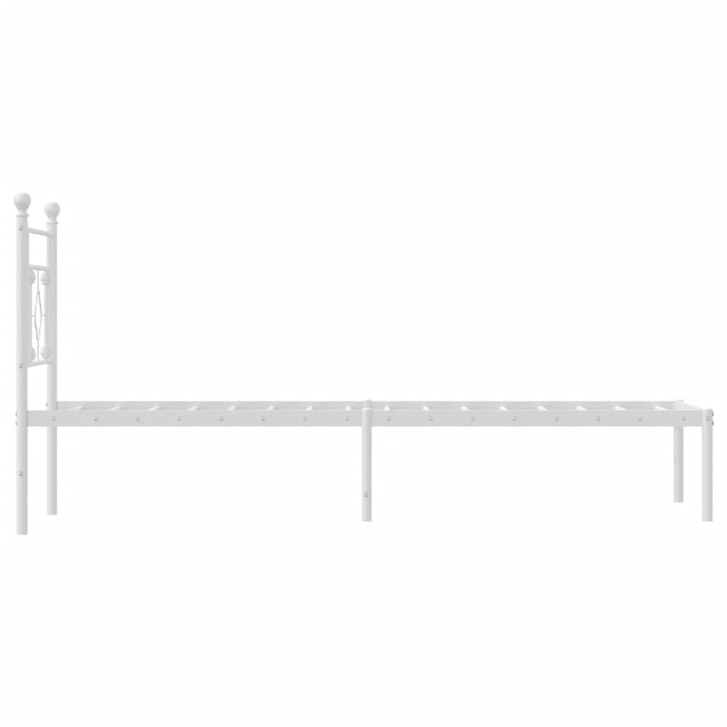 fehér fém ágykeret fejtámlával 80x200 cm