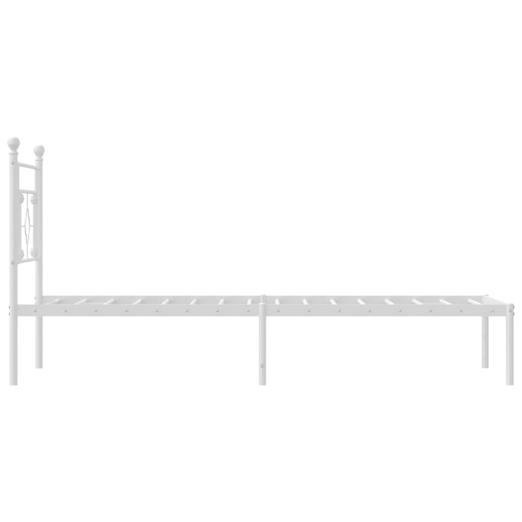 fehér fém ágykeret fejtámlával 90x200 cm
