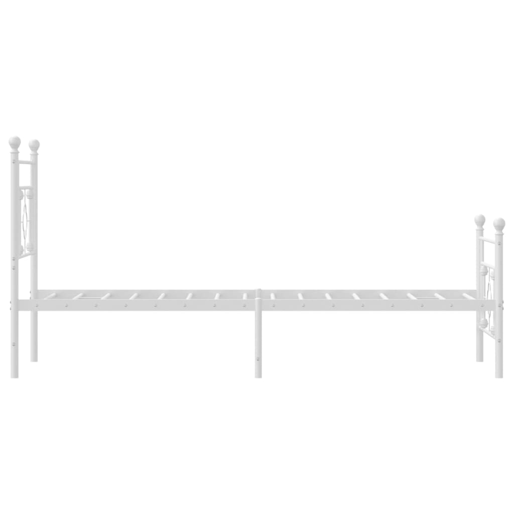 fehér fém ágykeret fej- és lábtámlával 80x200 cm