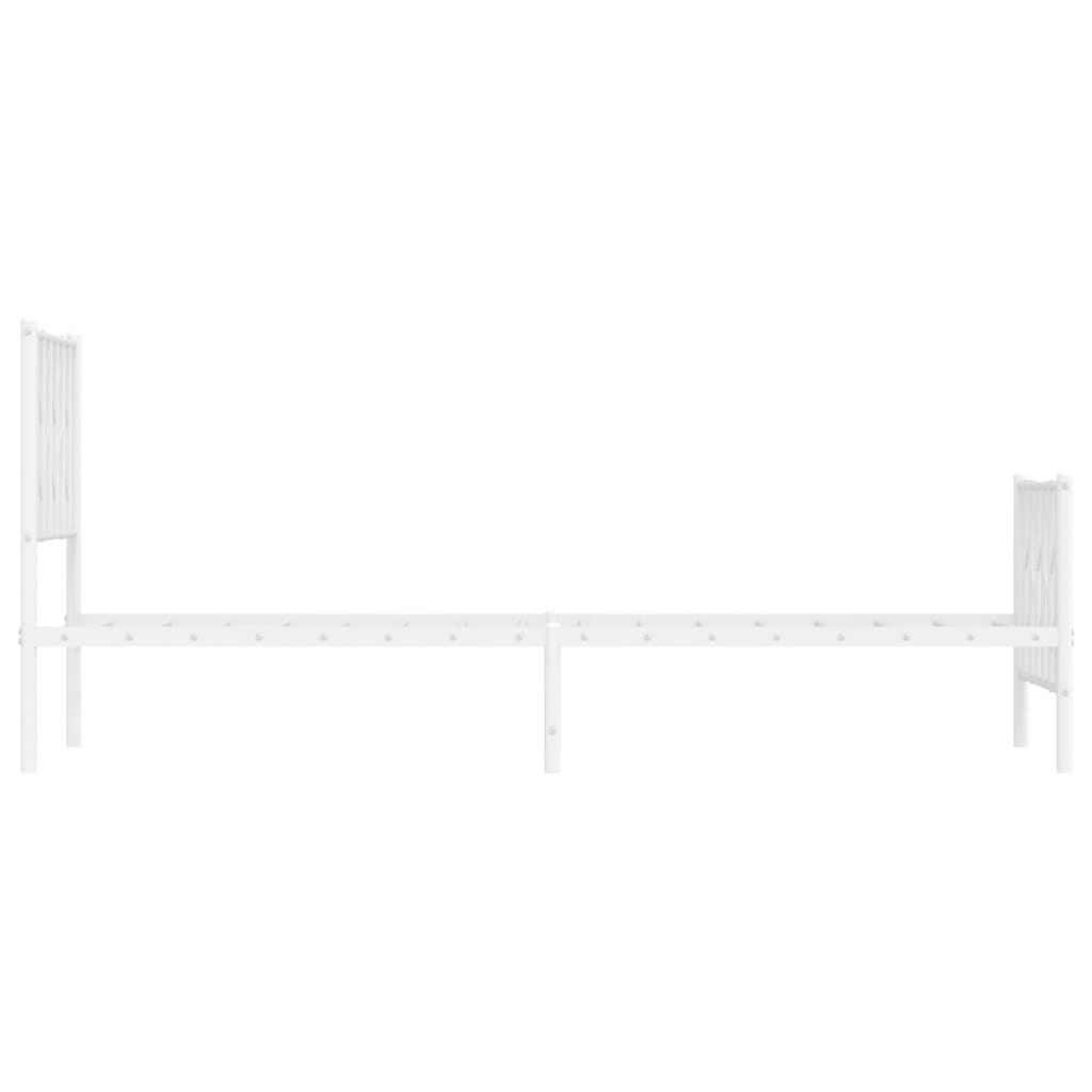 fehér fém ágykeret fej- és lábtámlával 80 x 200 cm