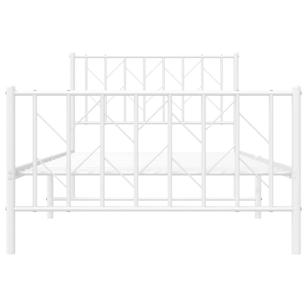 fehér fém ágykeret fej- és lábtámlával 100 x 200 cm