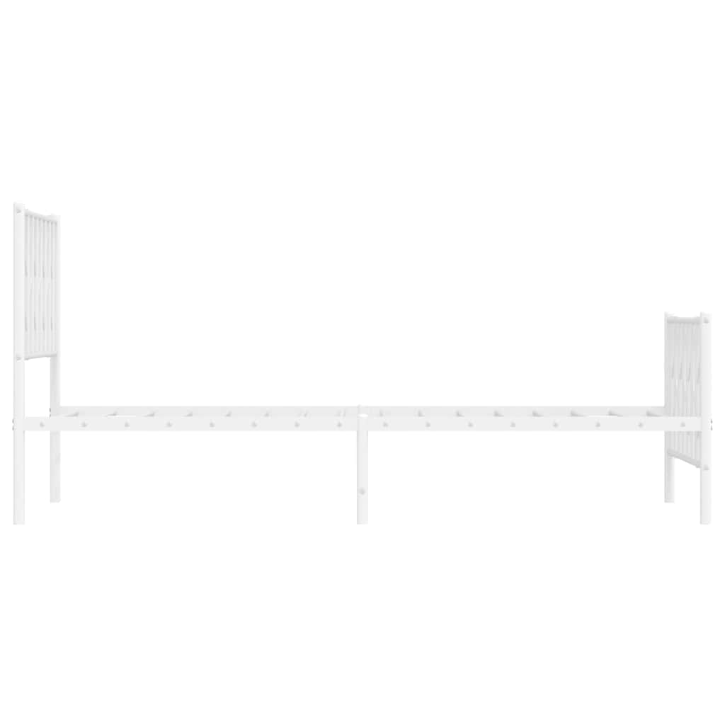 fehér fém ágykeret fej- és lábtámlával 100 x 200 cm