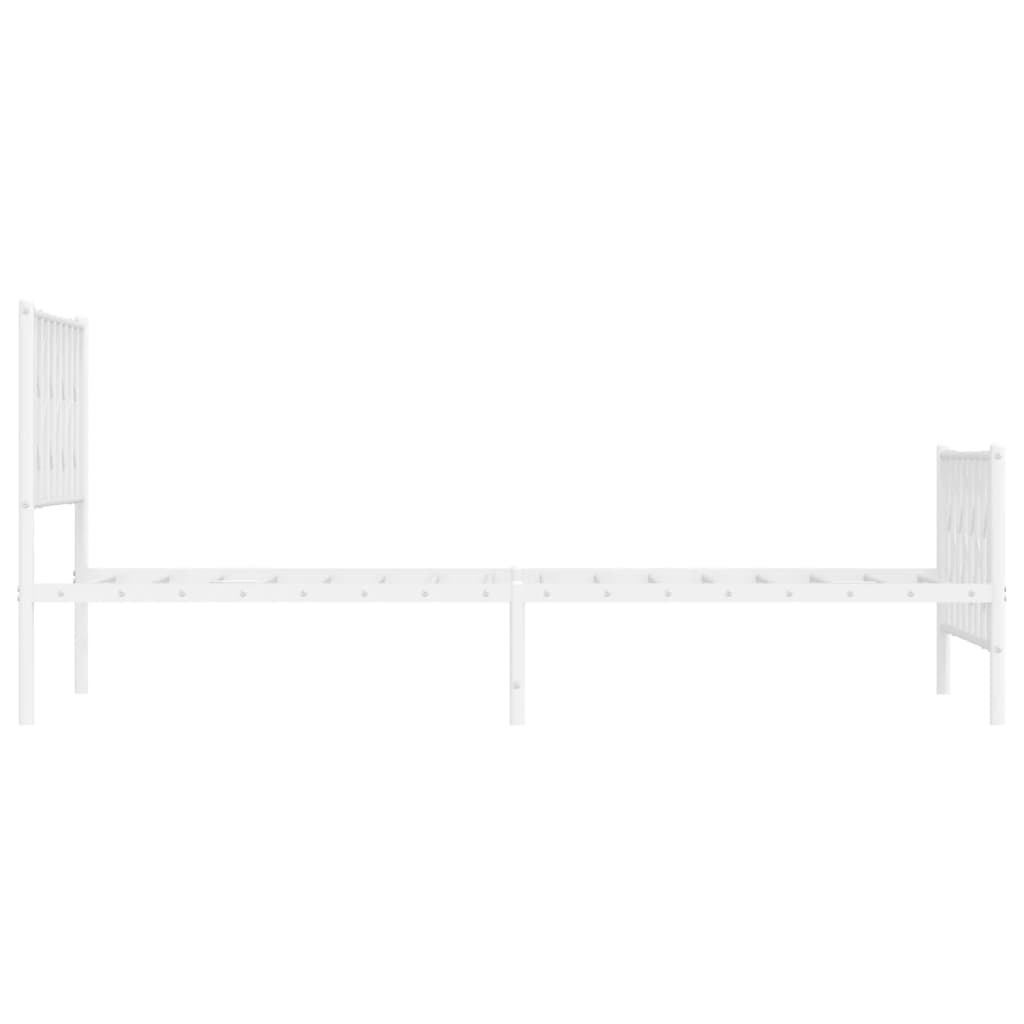 fehér fém ágykeret fej- és lábtámlával 107 x 203 cm
