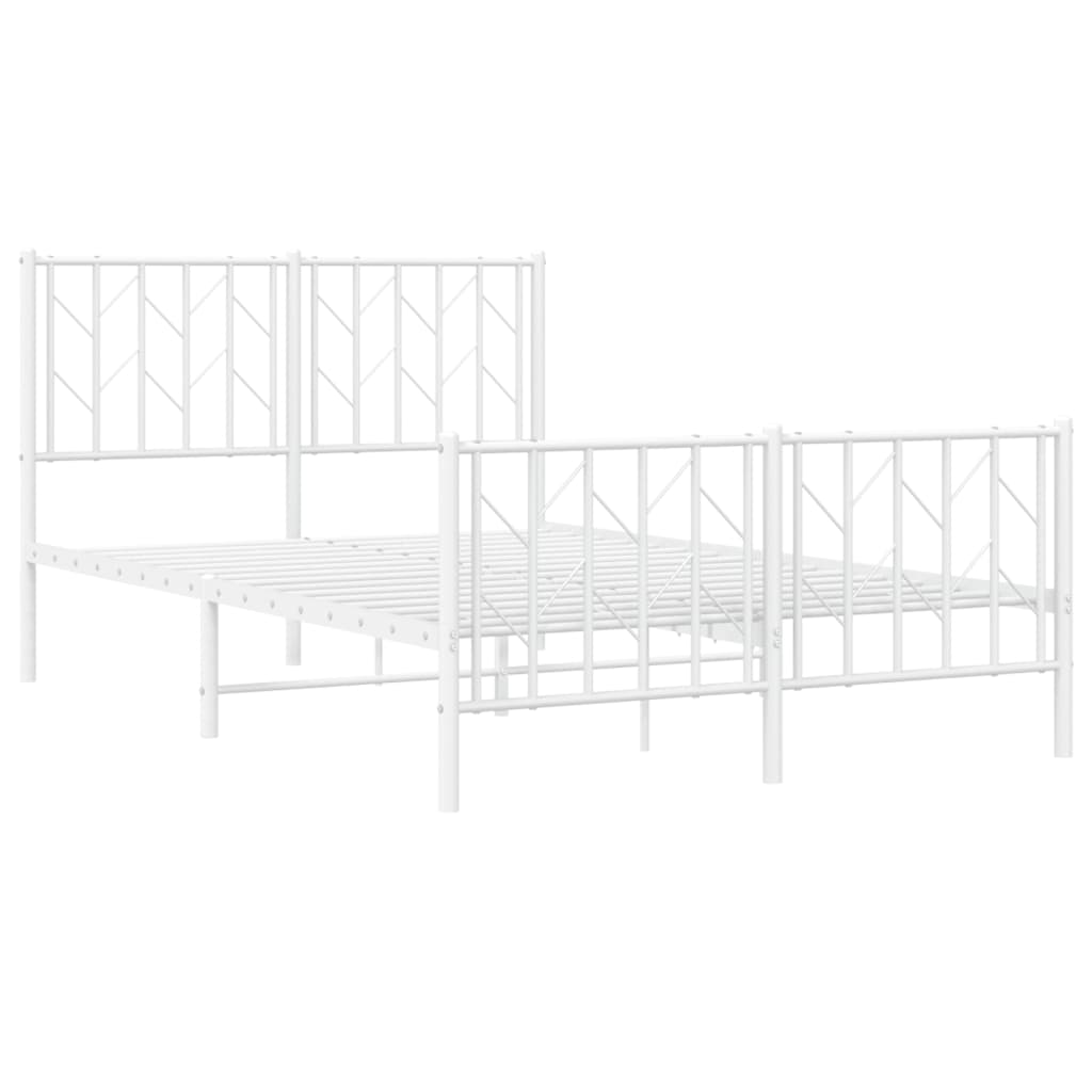 fehér fém ágykeret fej- és lábtámlával 120 x 200 cm