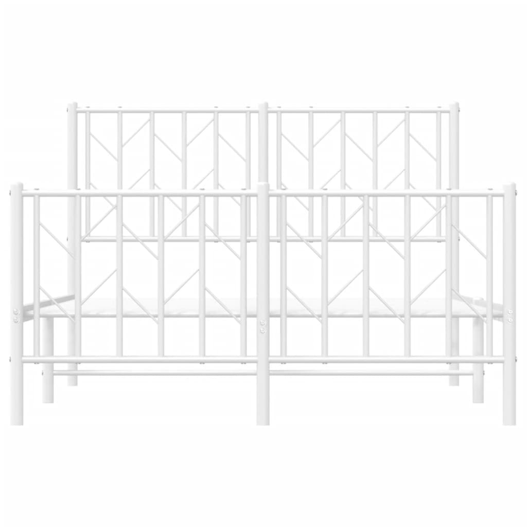 fehér fém ágykeret fej- és lábtámlával 120 x 200 cm