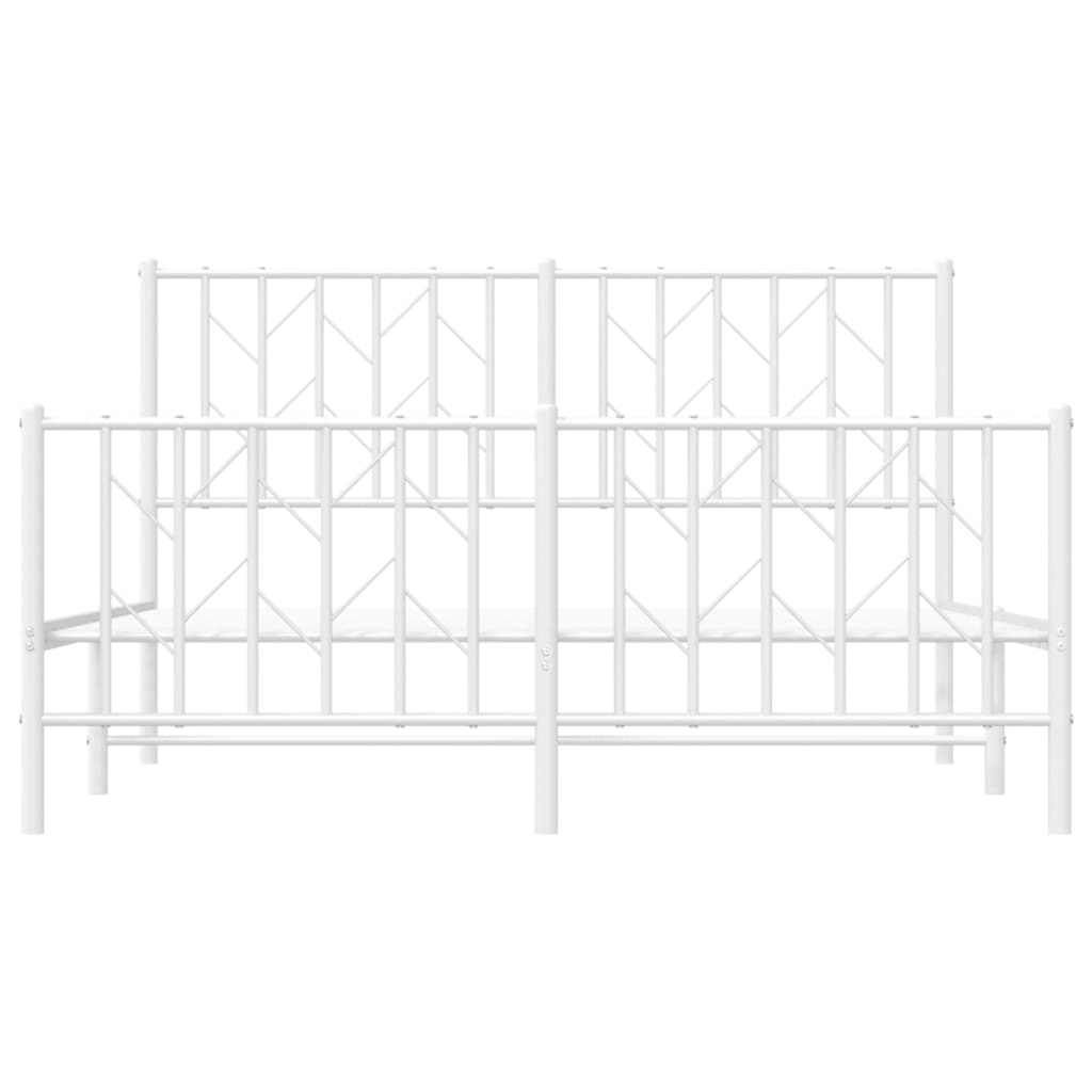 fehér fém ágykeret fej- és lábtámlával 135 x 190 cm