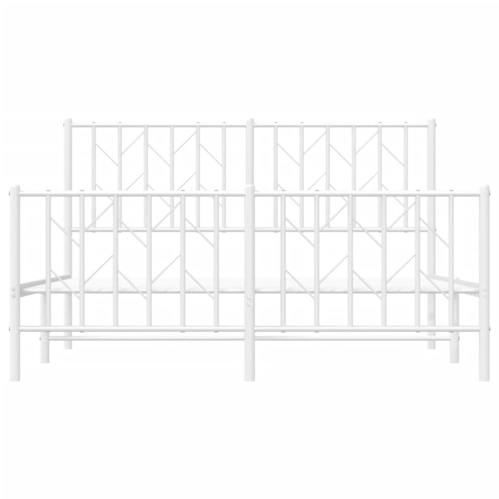 fehér fém ágykeret fej- és lábtámlával 140 x 190 cm