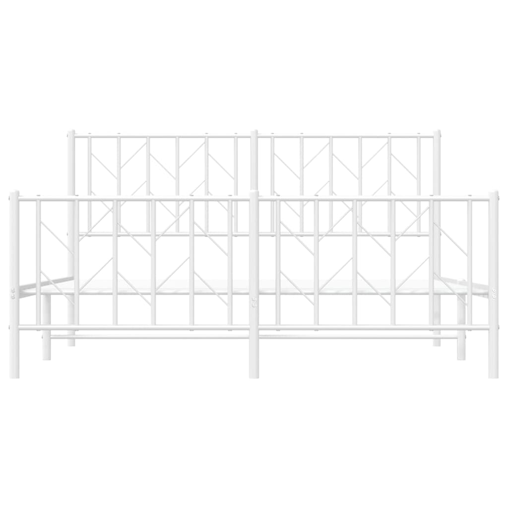 fehér fém ágykeret fej- és lábtámlával 150 x 200 cm
