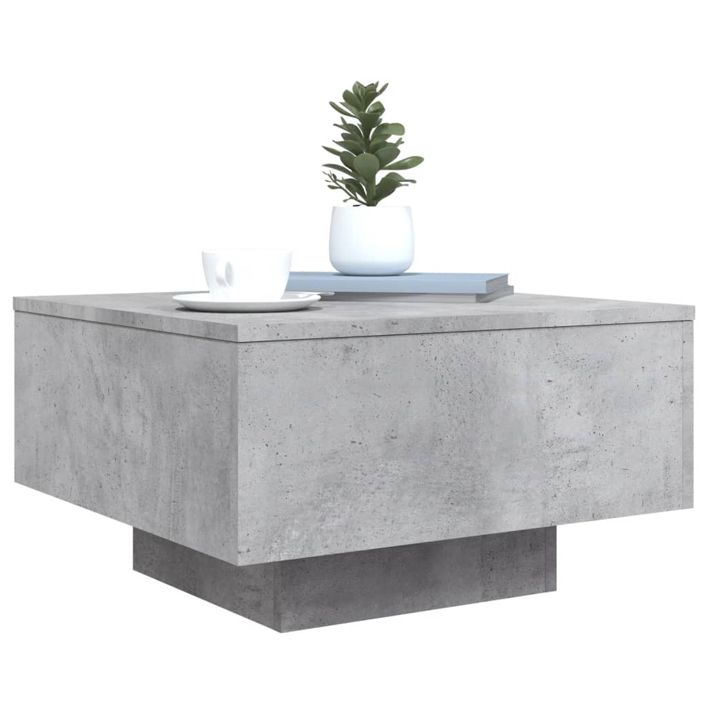 betonszürke szerelt fa dohányzóasztal 55x55x31 cm