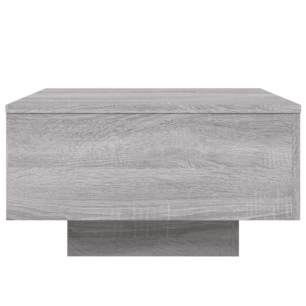 szürke sonoma színű szerelt fa dohányzóasztal 55x55x31 cm