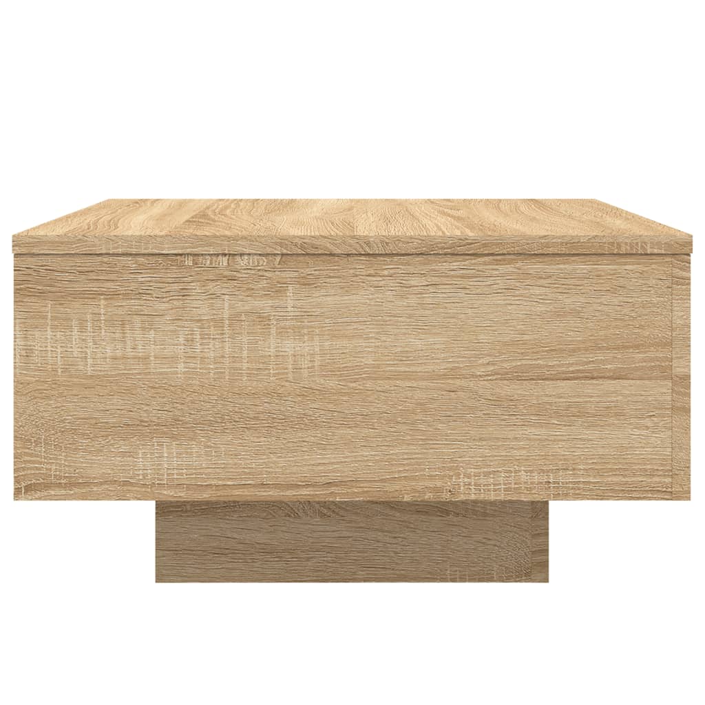 sonoma tölgy színű dohányzóasztal LED-lámpákkal 55 x 55 x 31 cm