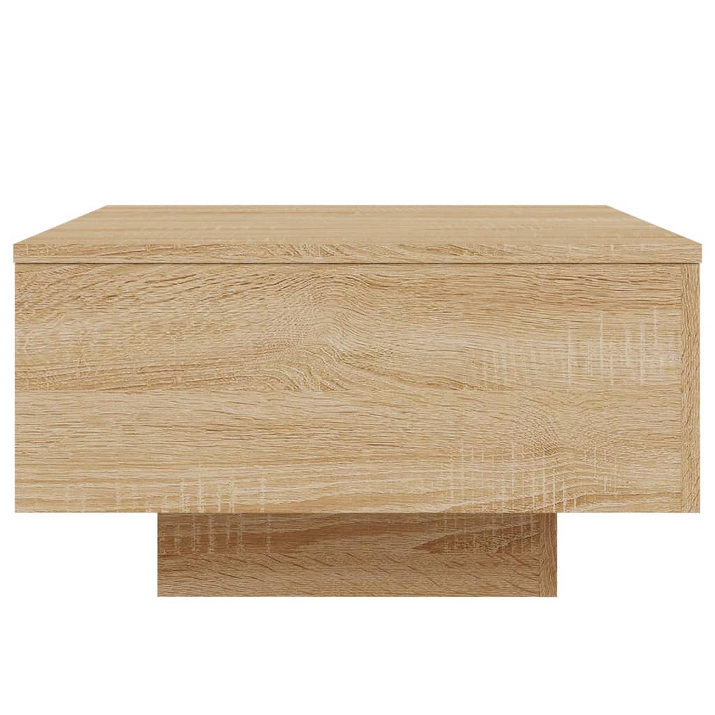 sonoma tölgy színű dohányzóasztal LED-lámpákkal 55 x 55 x 31 cm