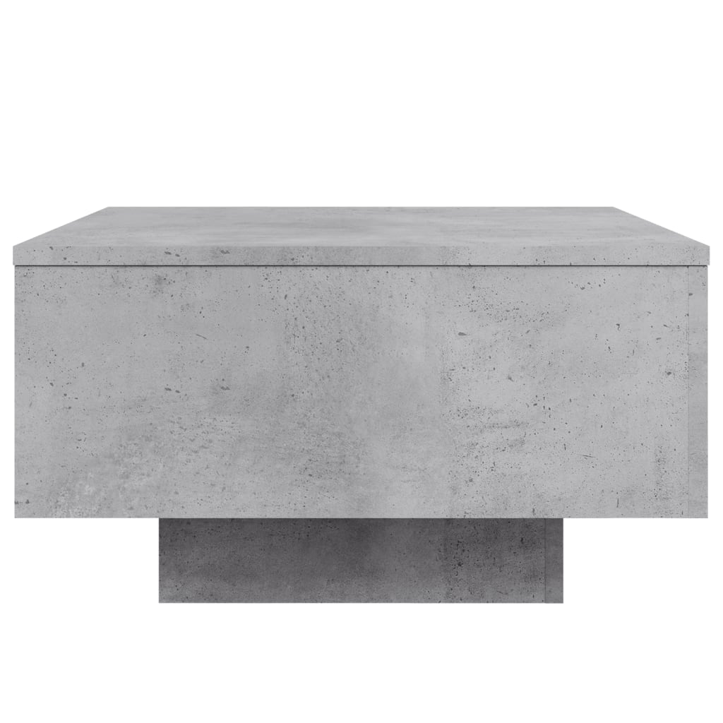 betonszürke dohányzóasztal LED-lámpákkal 55 x 55 x 31 cm