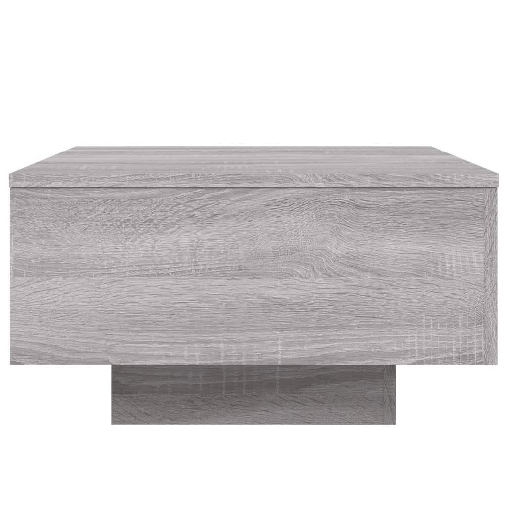 szürke sonoma színű dohányzóasztal LED-lámpákkal 55x55x31 cm