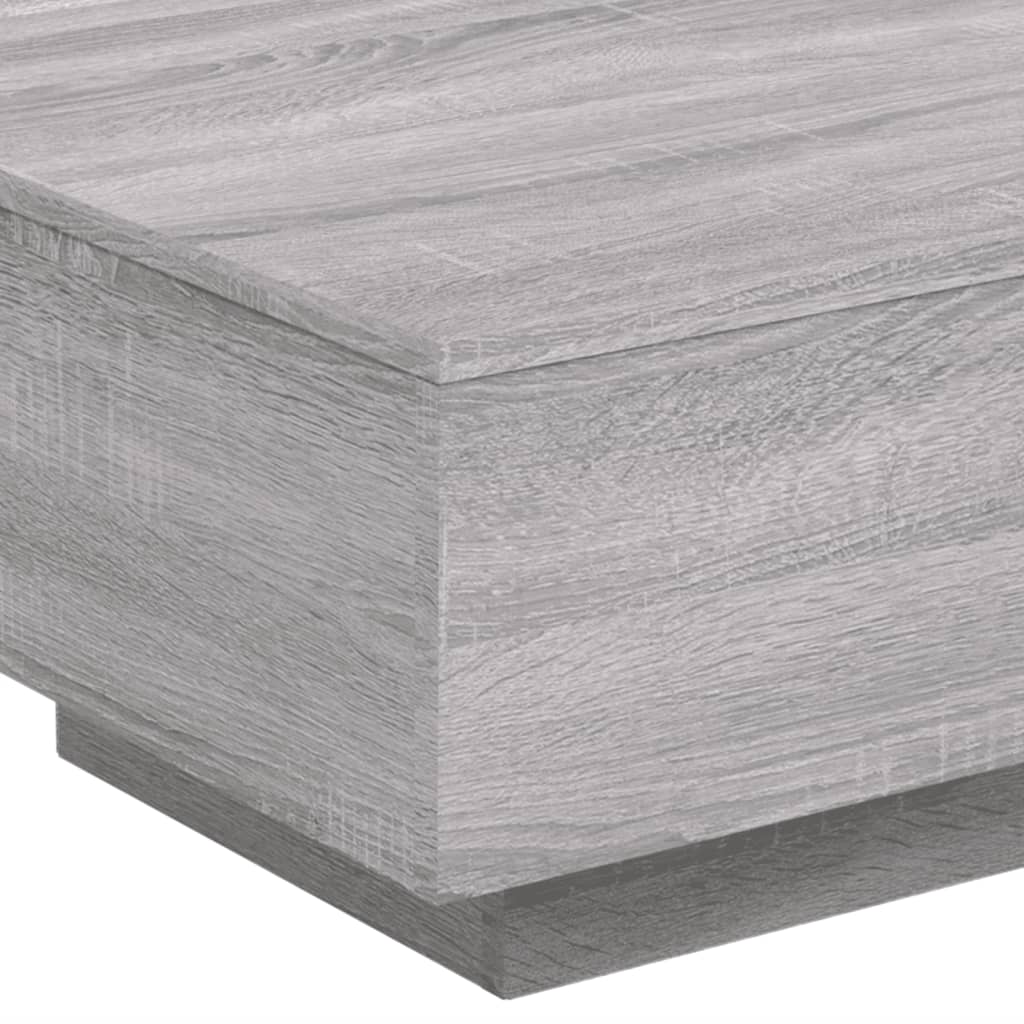 szürke sonoma színű dohányzóasztal LED-lámpákkal 55x55x31 cm