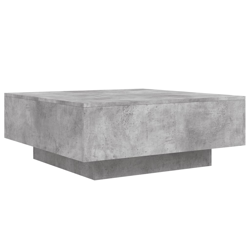 betonszürke szerelt fa dohányzóasztal 80 x 80 x 31 cm