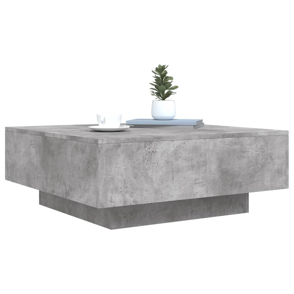 betonszürke szerelt fa dohányzóasztal 80 x 80 x 31 cm