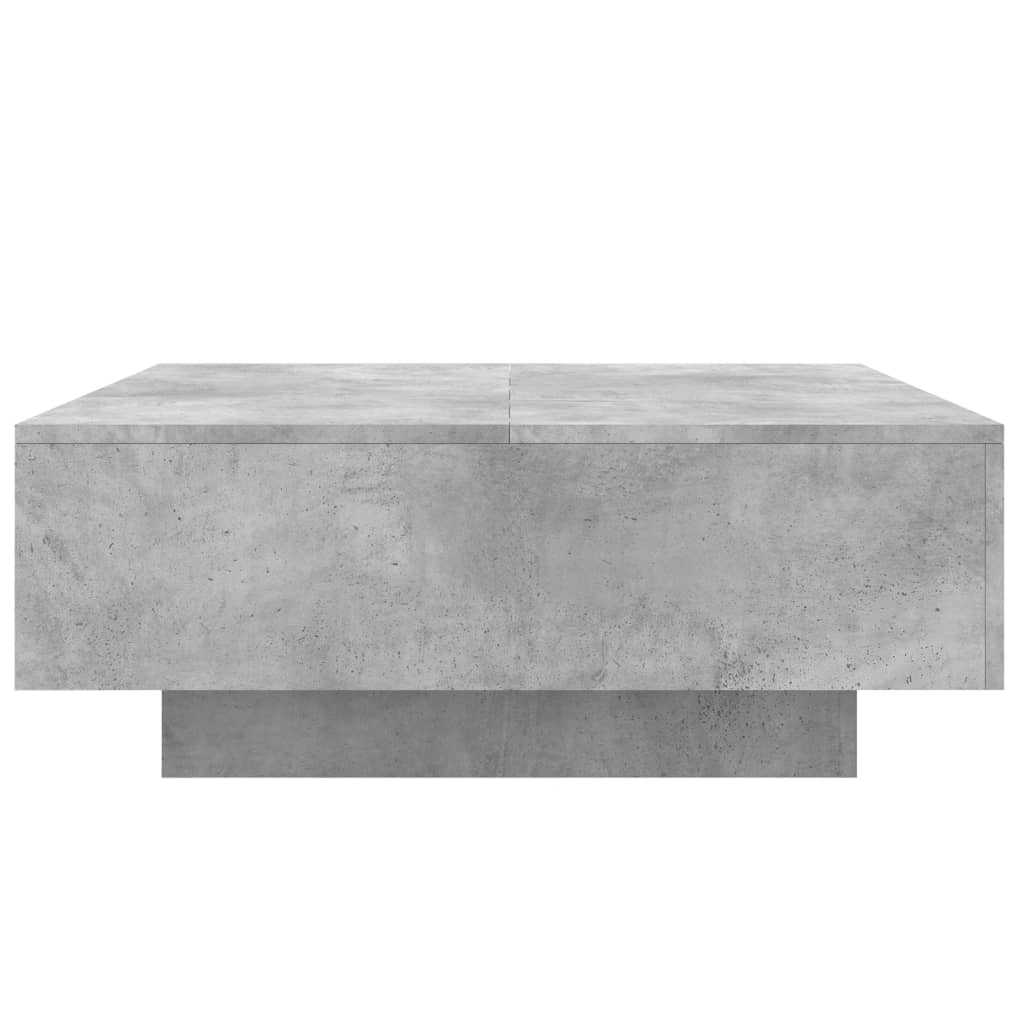 betonszürke szerelt fa dohányzóasztal 80 x 80 x 31 cm