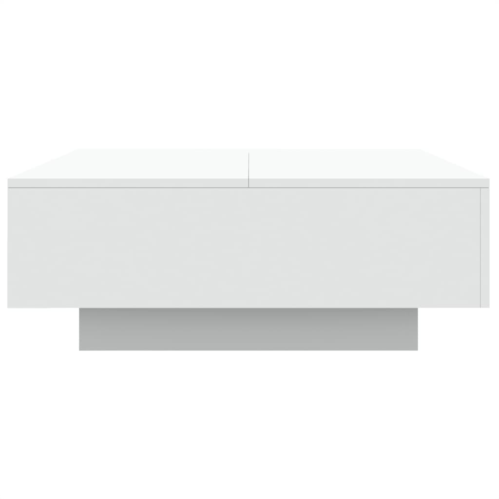 fehér dohányzóasztal LED-lámpákkal 80 x 80 x 31 cm