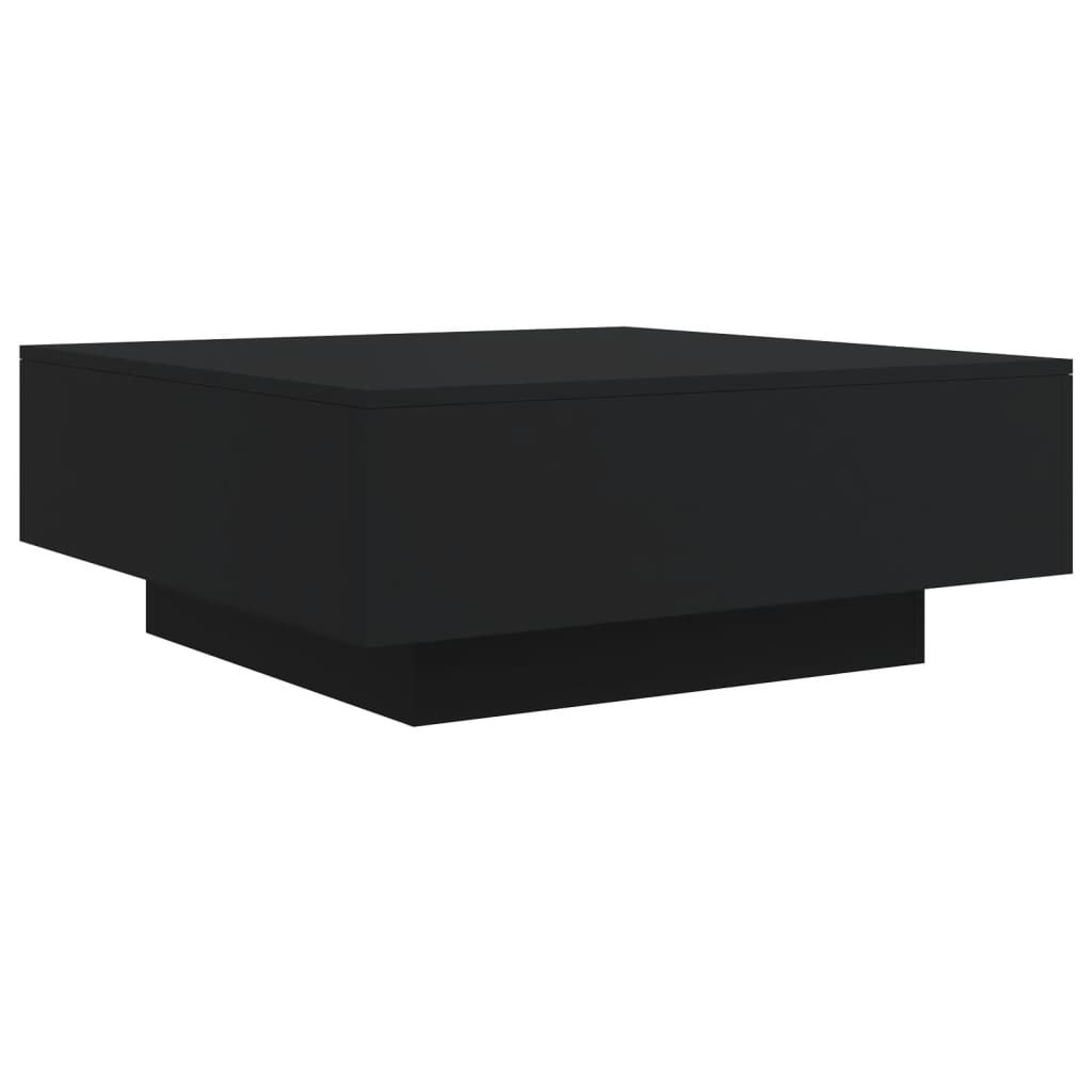 fekete dohányzóasztal LED-lámpákkal 80 x 80 x 31 cm
