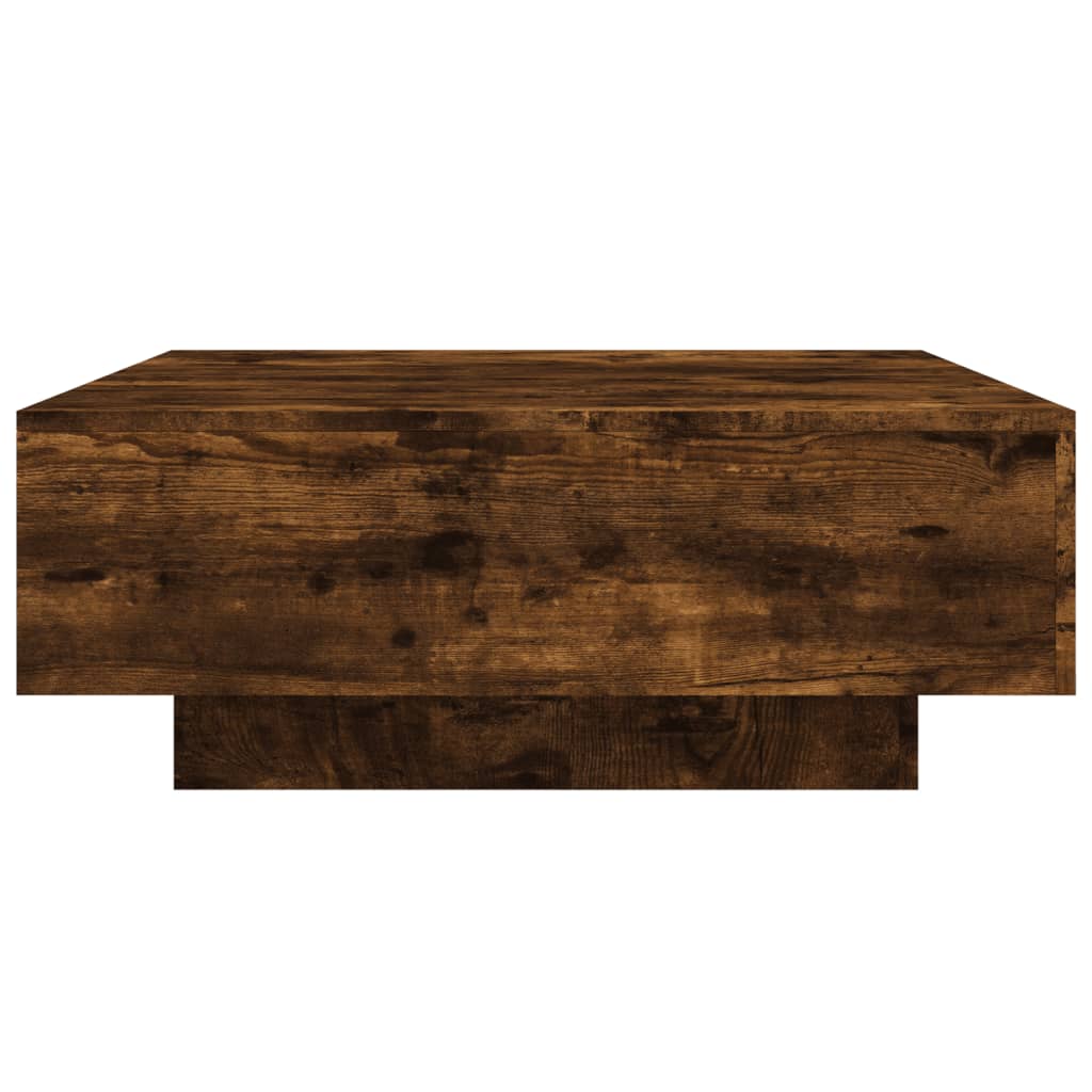 füstös tölgy színű dohányzóasztal LED-lámpákkal 80 x 8 0x 31 cm