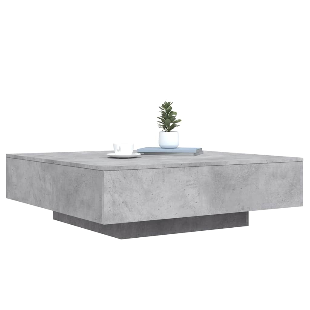 betonszürke szerelt fa dohányzóasztal 100x100x31 cm