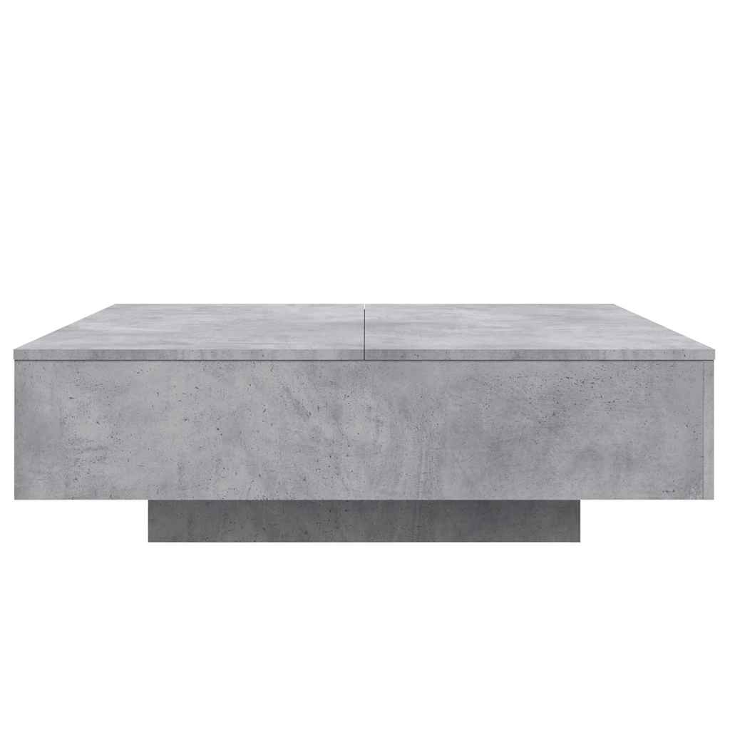 betonszürke szerelt fa dohányzóasztal 100x100x31 cm